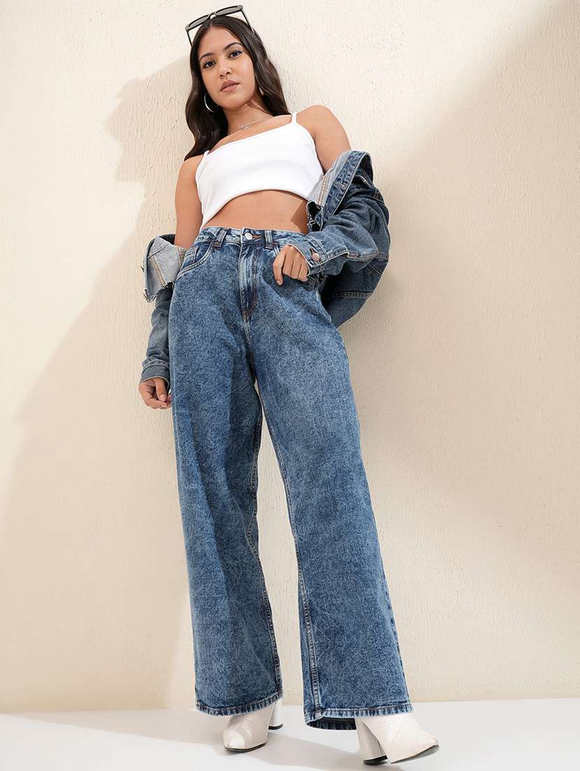 women blue cotton jean - 22462450 -  Standard Image - 5
