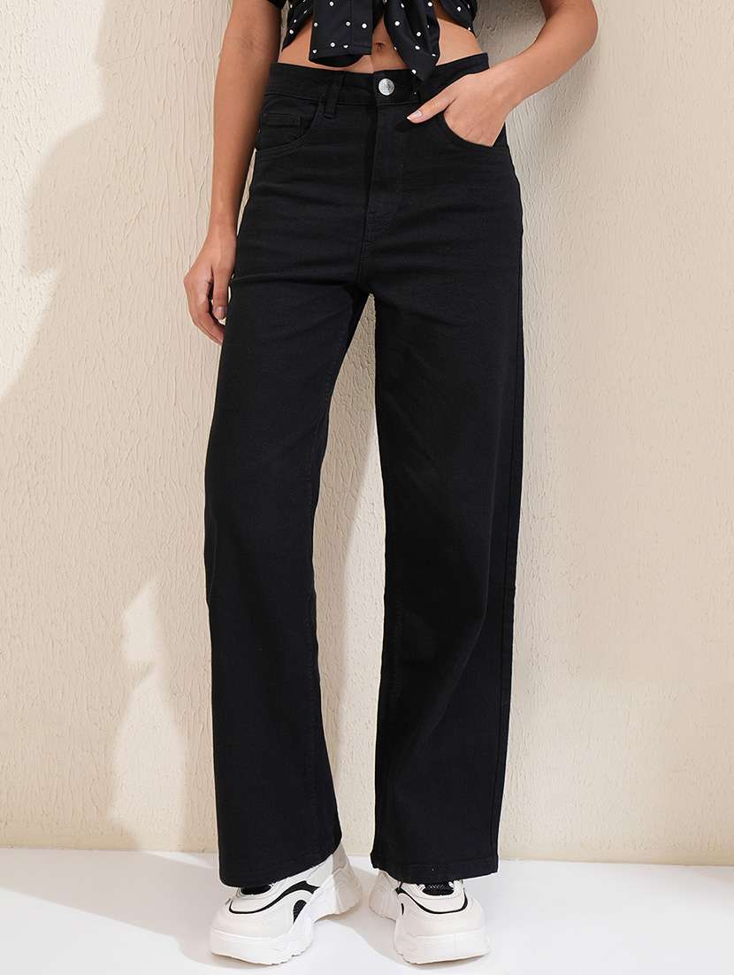 women black cotton jean