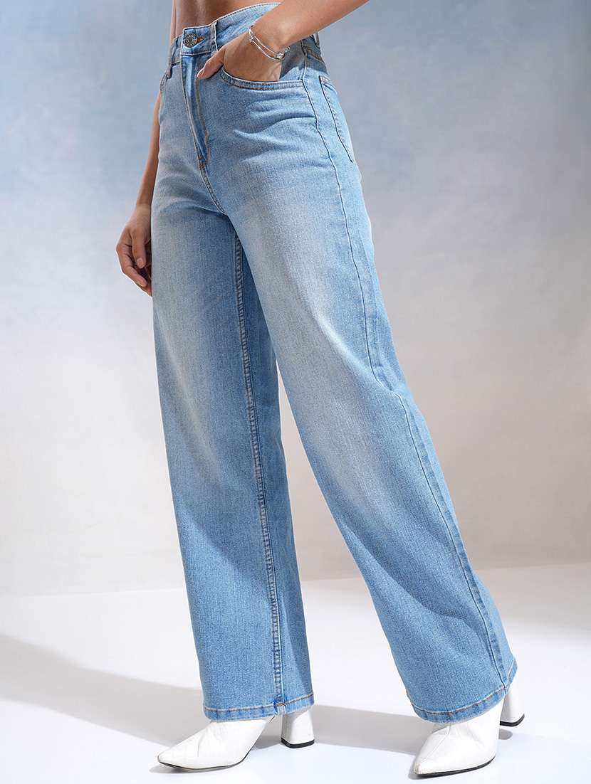 women blue cotton jean - 22462457 -  Standard Image - 3