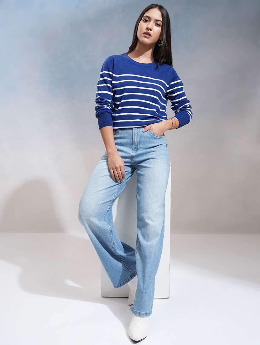 women blue cotton jean - 22462457 -  Standard Image - 5