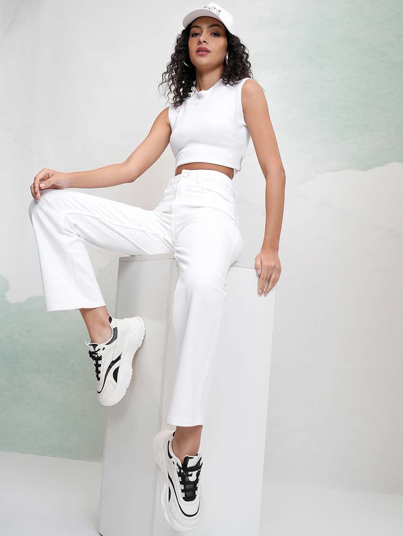 women white cotton jean - 22462460 -  Standard Image - 5