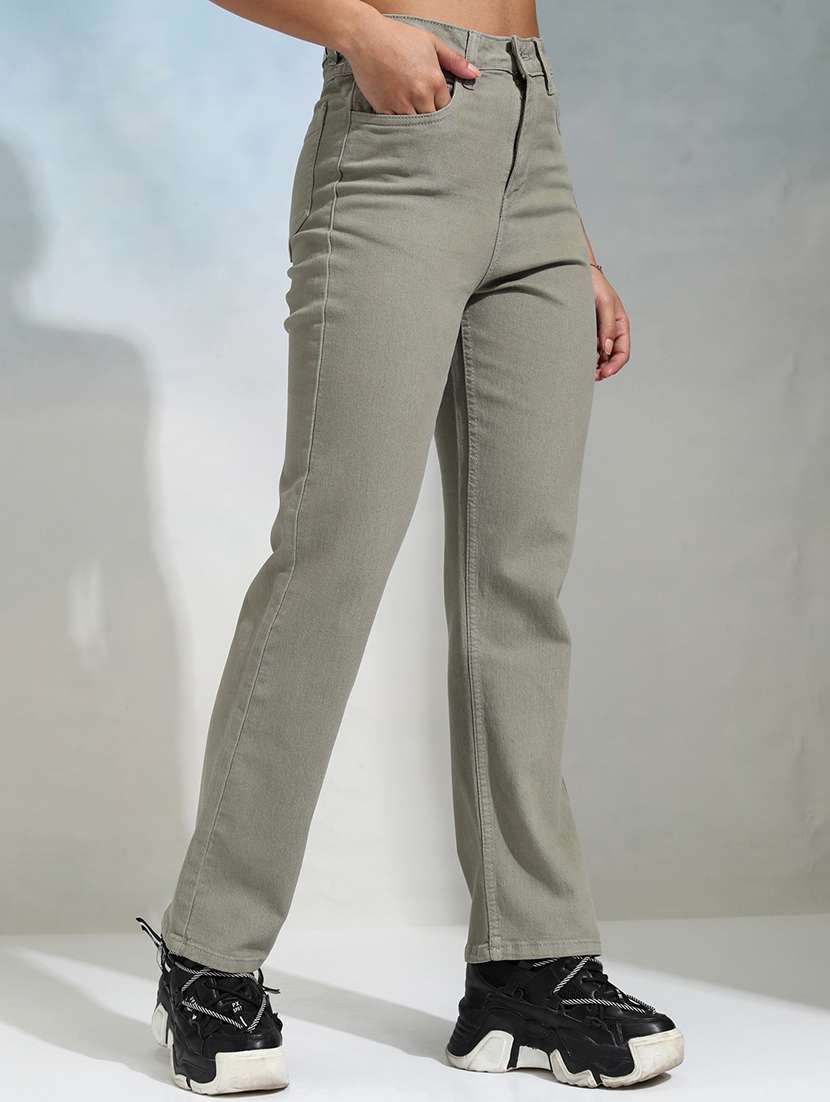 women olive cotton jean - 22462462 -  Standard Image - 3