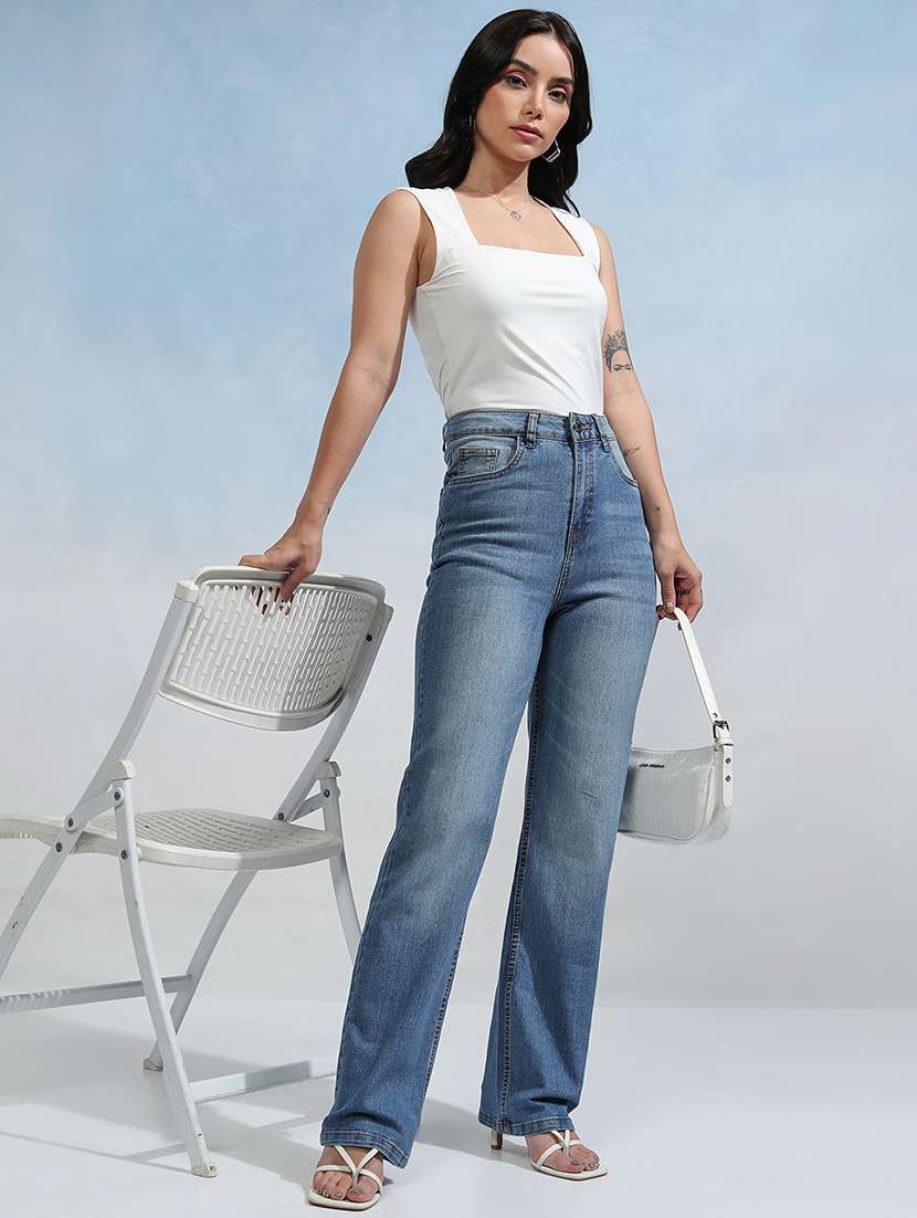 Women Blue Cotton Jean - 22462466 -  Standard Image - 5