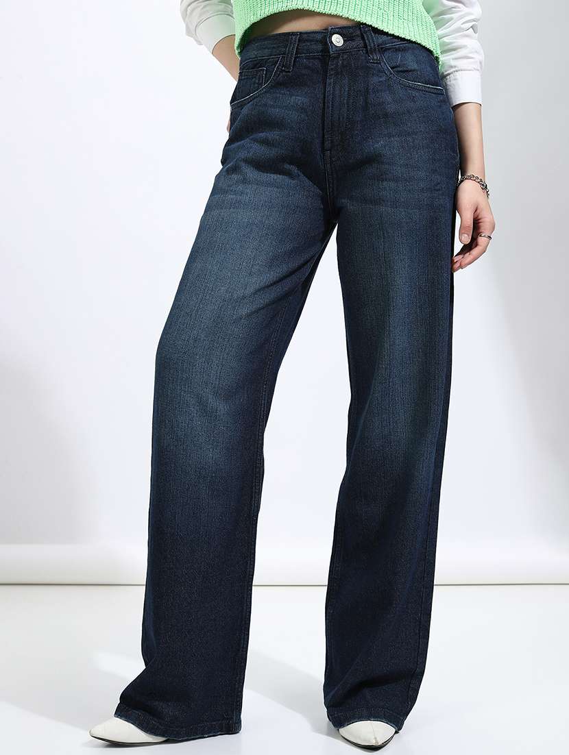 women blue cotton jean