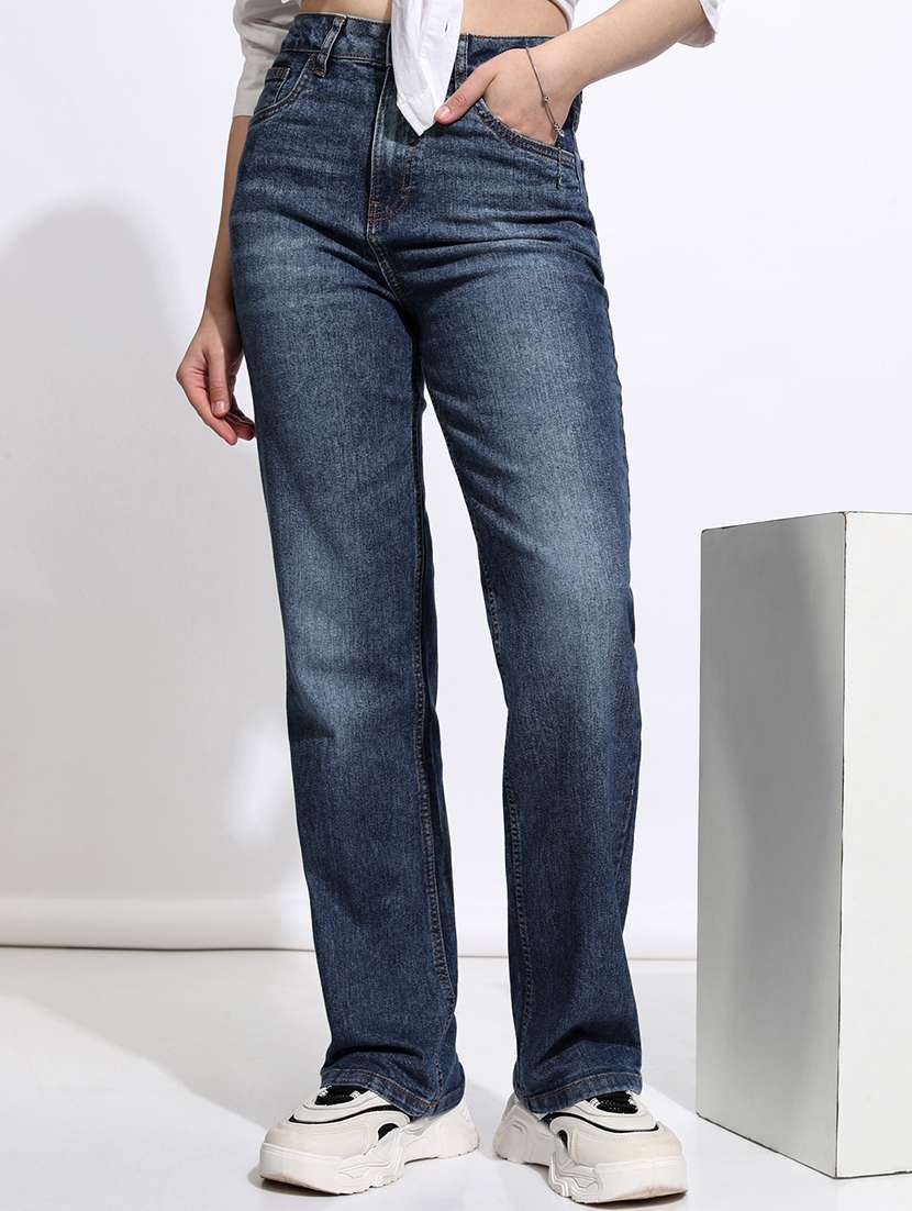 women blue cotton jean