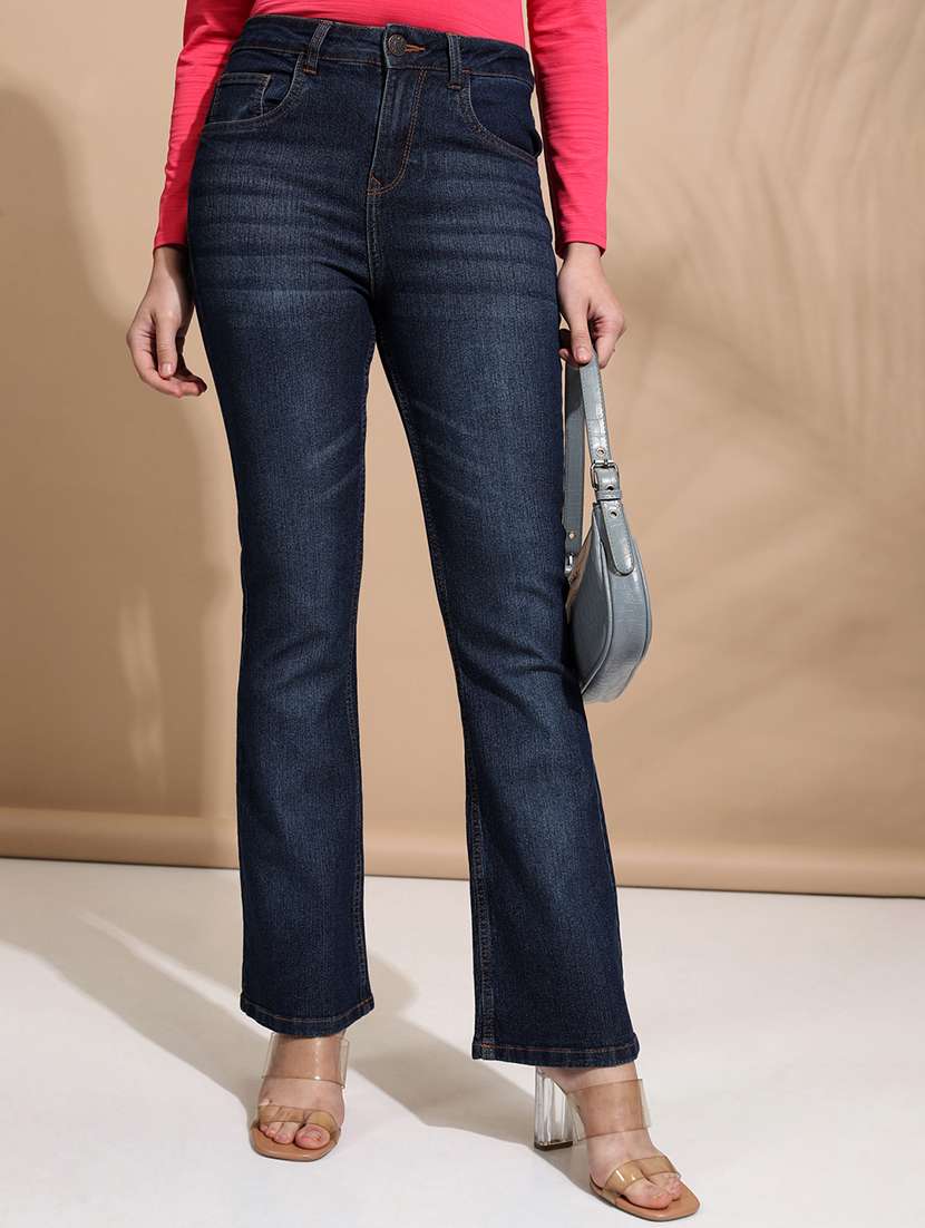 women blue cotton jean