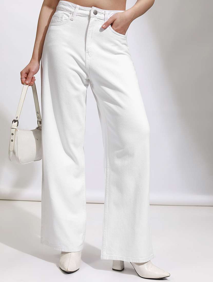womenwhite cotton jean