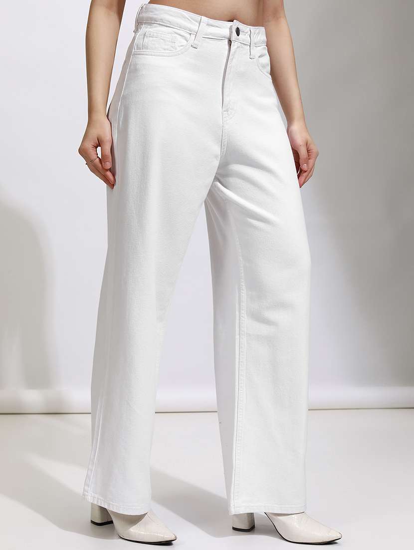 womenwhite cotton jean - 22462475 -  Standard Image - 3