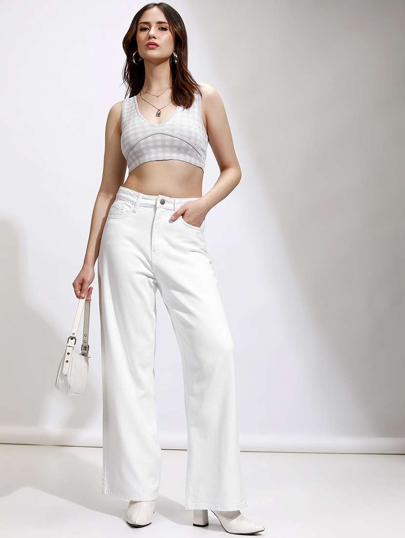 womenwhite cotton jean - 22462475 -  Standard Image - 5