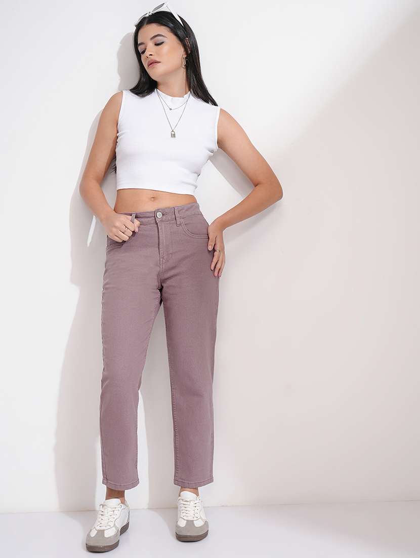 women coffee brown cotton jean - 22462477 -  Standard Image - 5