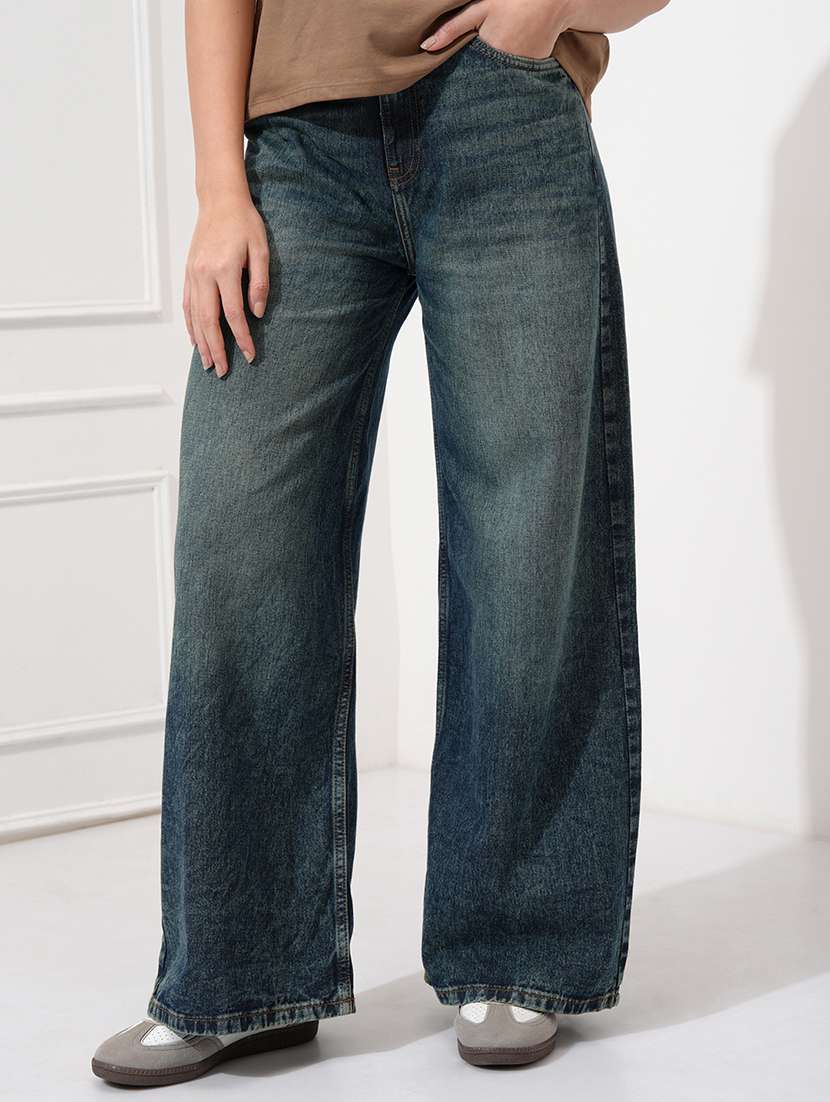 women blue cotton jean