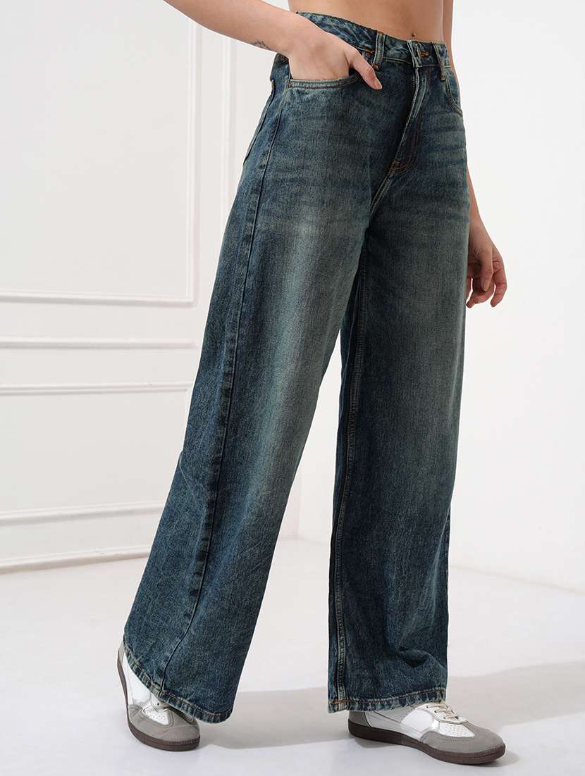 women blue cotton jean - 22462479 -  Standard Image - 3