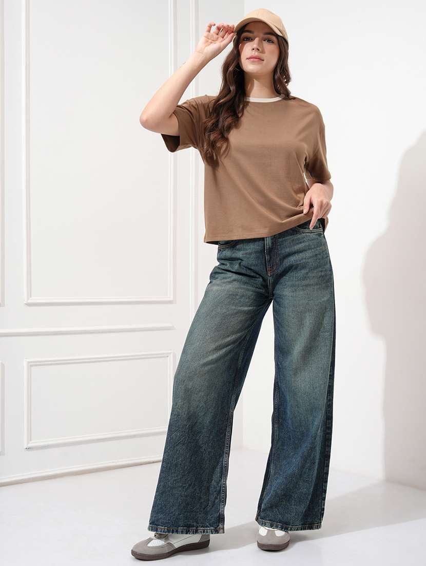 women blue cotton jean - 22462479 -  Standard Image - 5