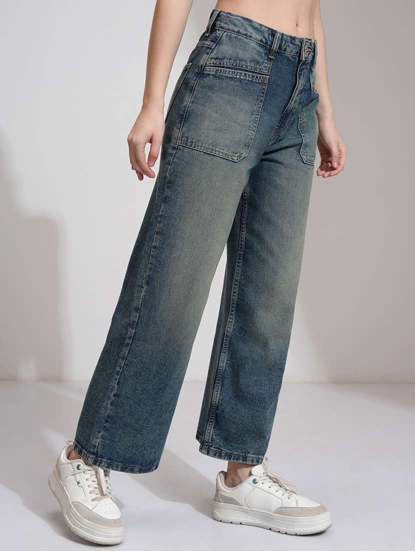 women blue cotton jean - 22462481 -  Standard Image - 3