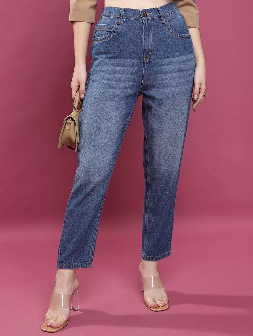 women blue cotton jean