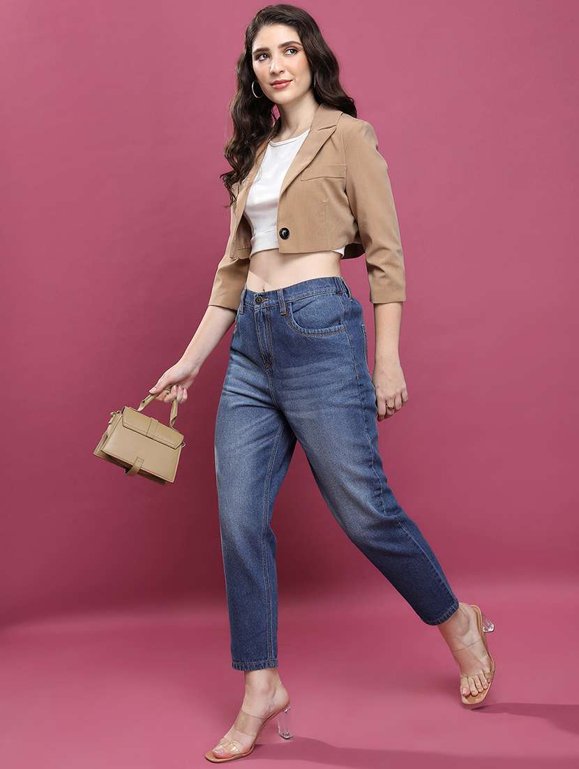 women blue cotton jean - 22462491 -  Standard Image - 5