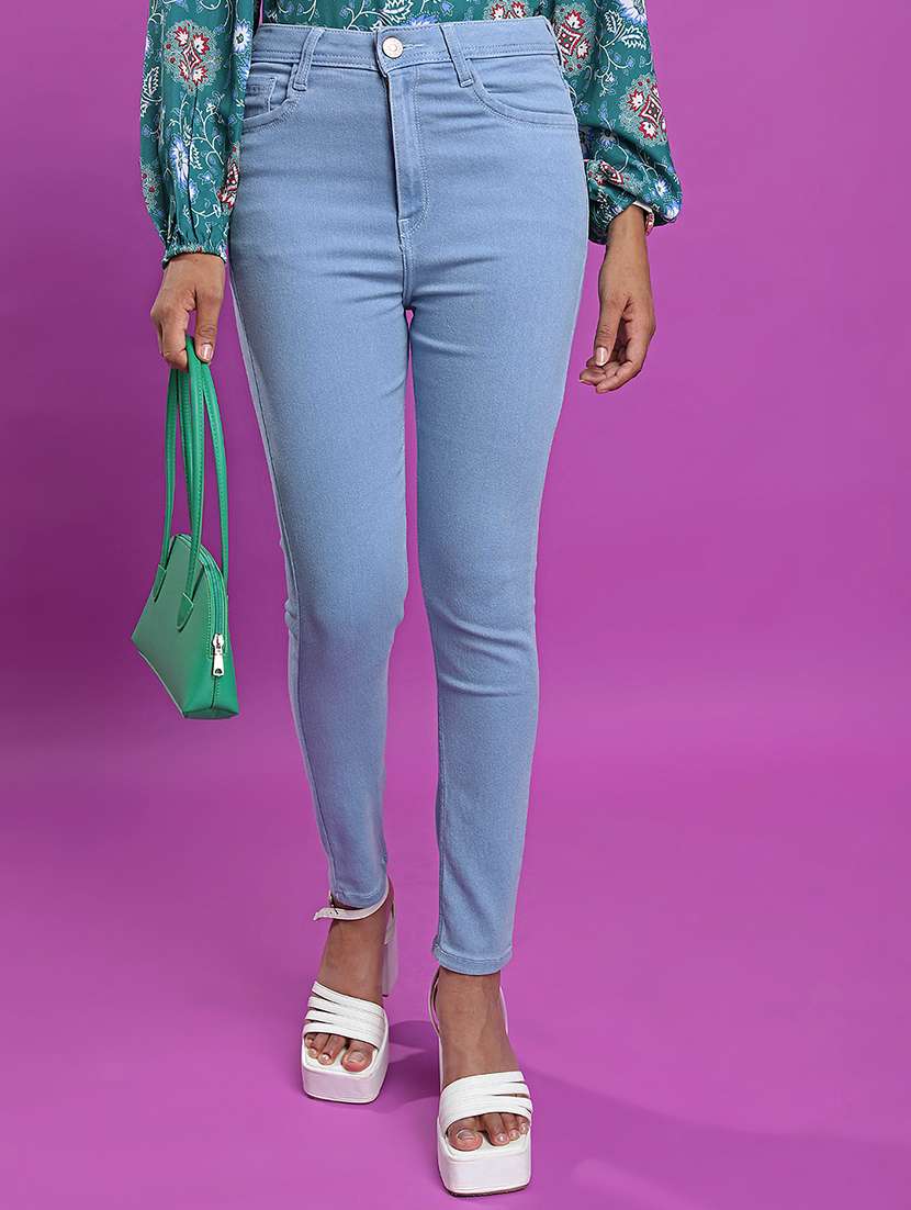 women blue cotton jean