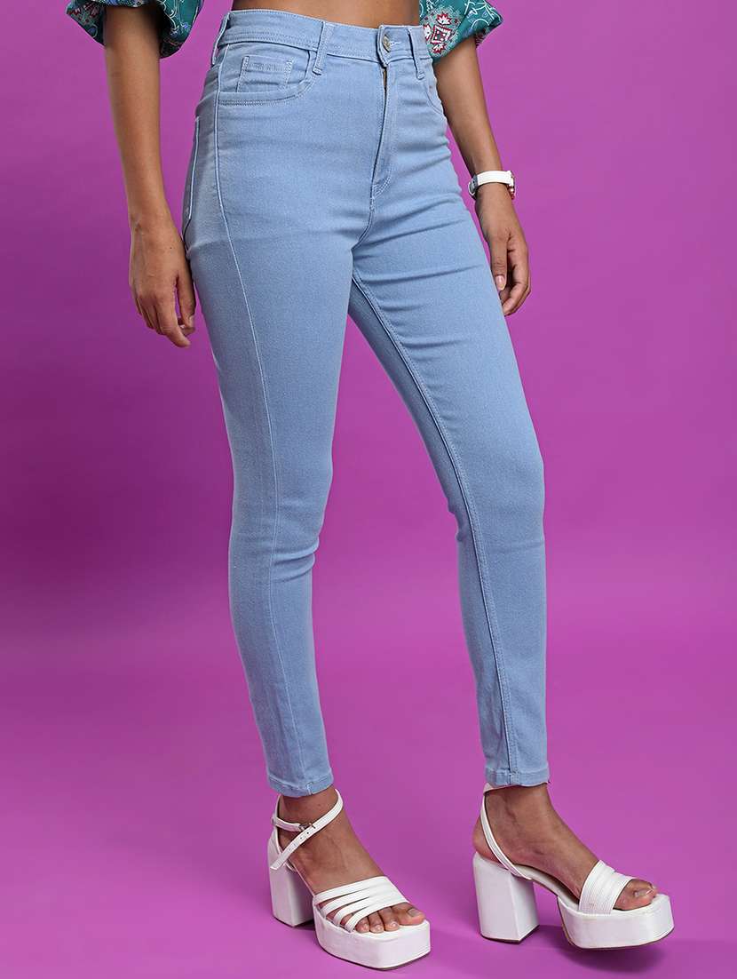 women blue cotton jean - 22462497 -  Standard Image - 3