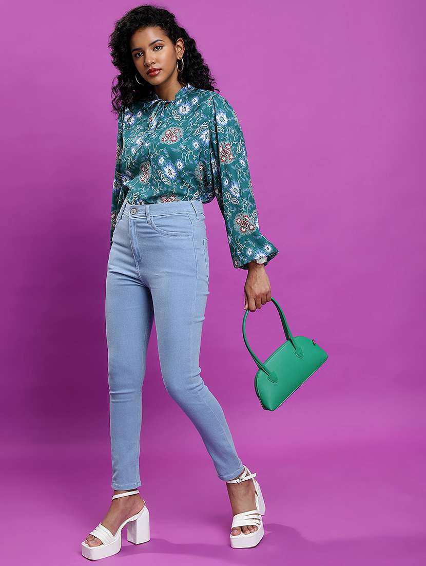 women blue cotton jean - 22462497 -  Standard Image - 5