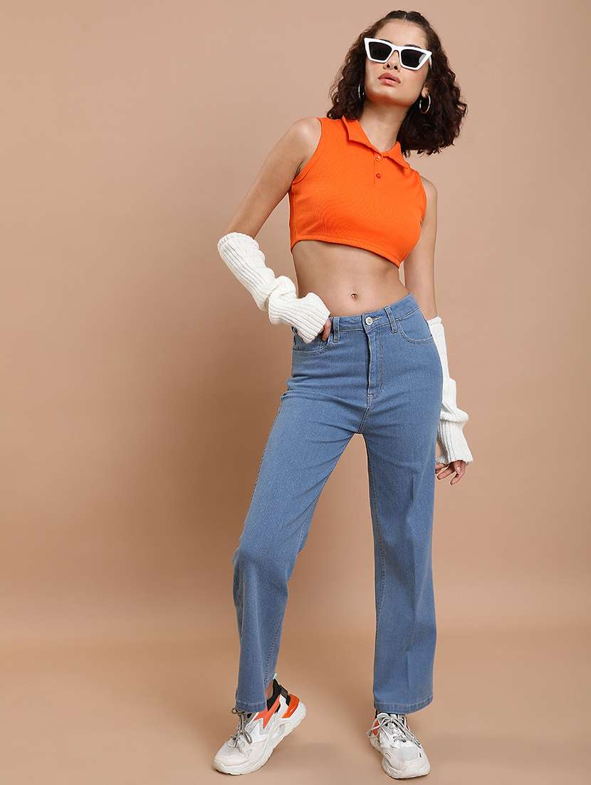 women blue cotton jean - 22462498 -  Standard Image - 5