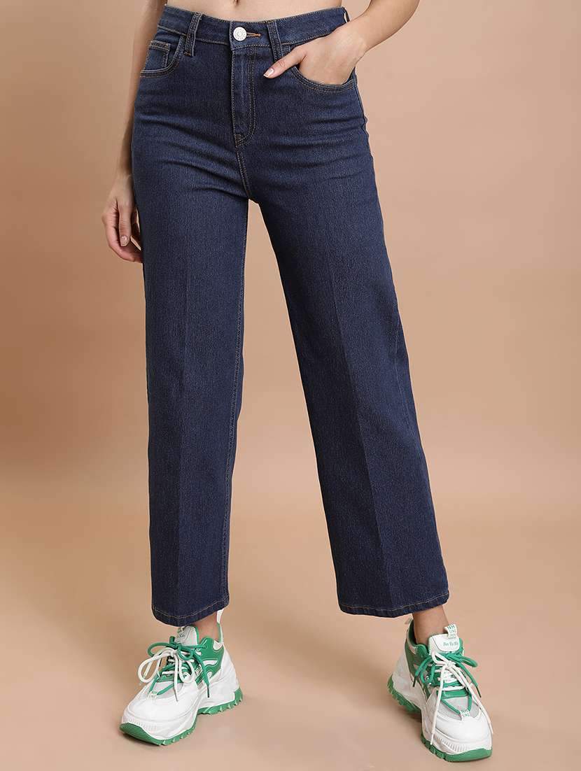 women blue cotton jeans