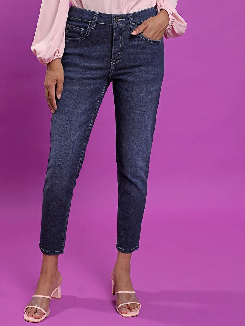 women blue cotton jean