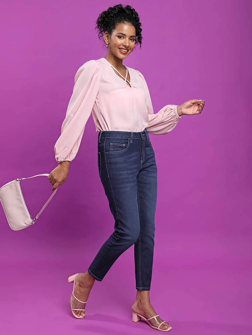 women blue cotton jean - 22462503 -  Standard Image - 5