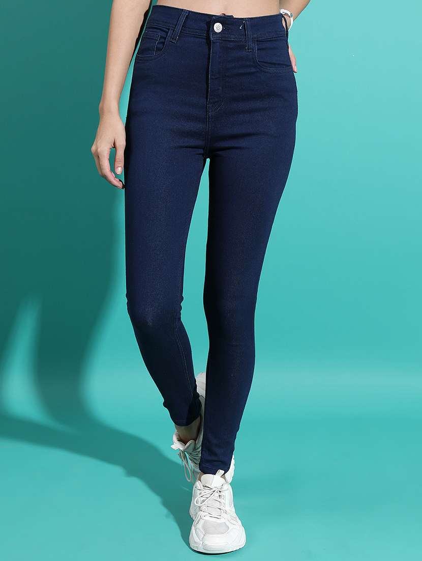 women blue cotton jean