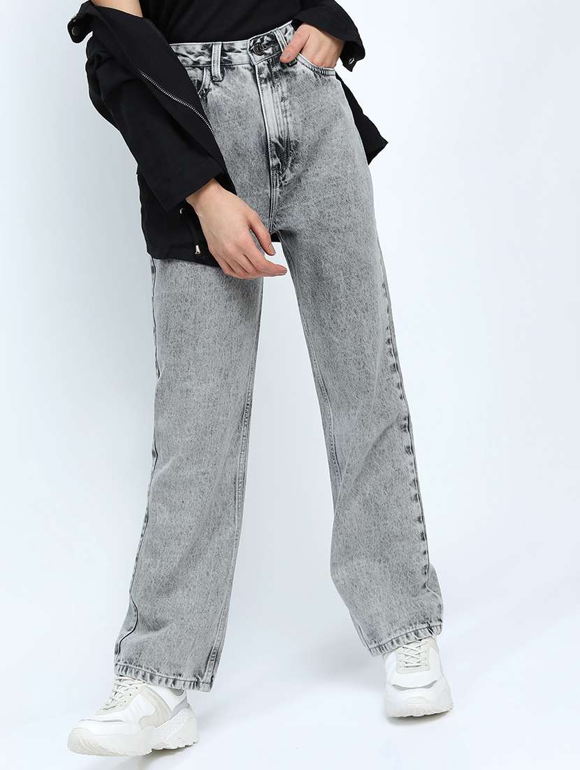 women grey cotton jean