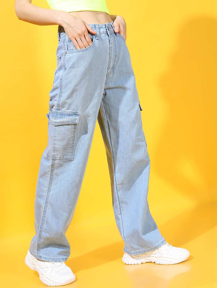 Women Blue Cotton Jeans - 22462517 -  Standard Image - 3