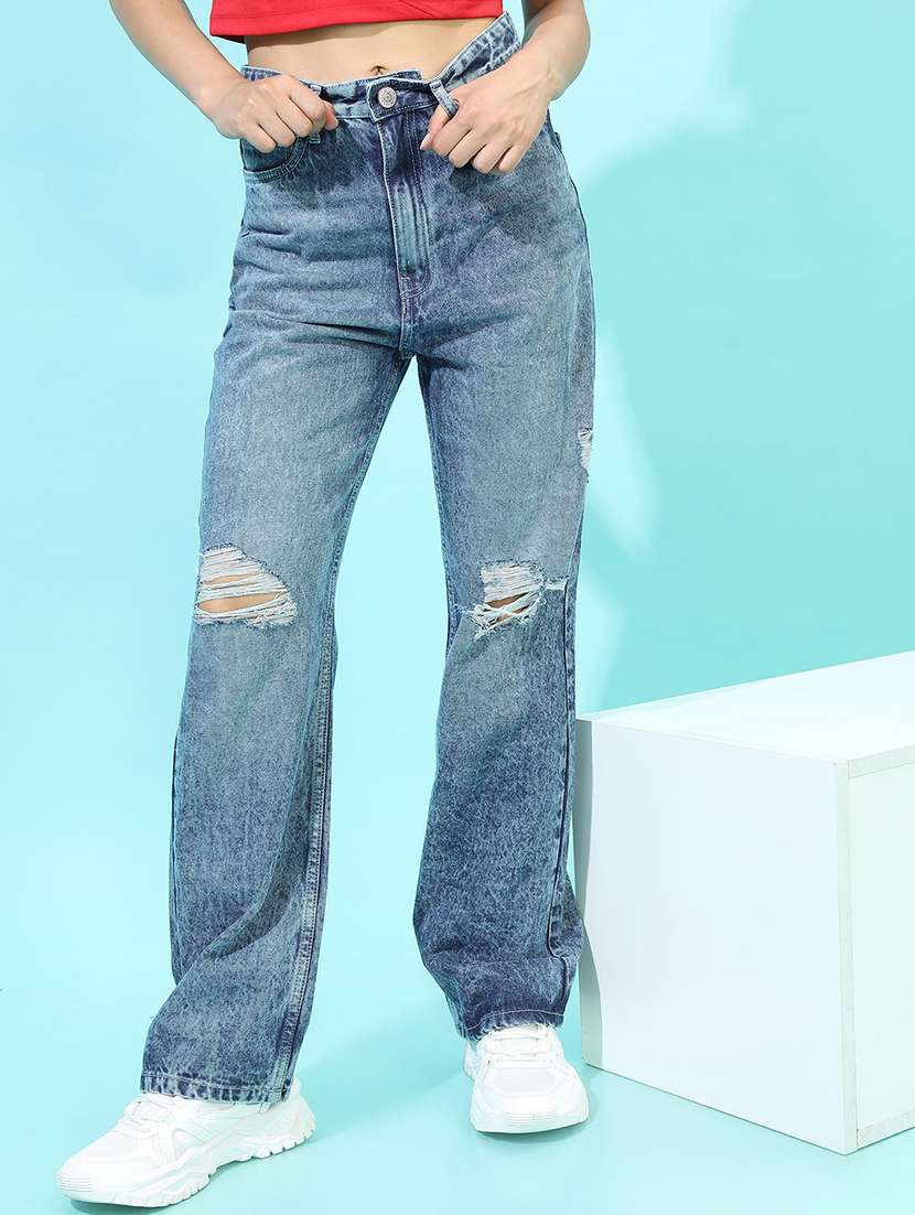 women blue cotton jean