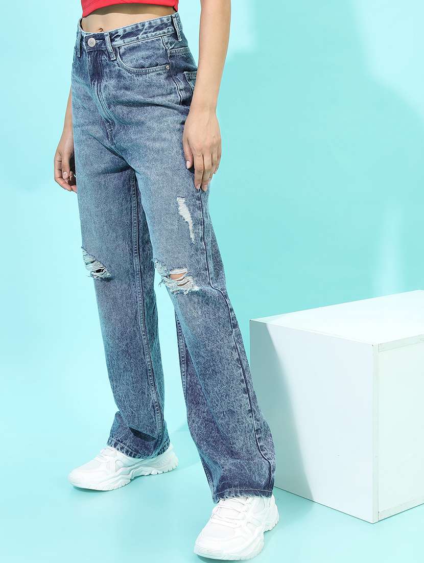 women blue cotton jean - 22462519 -  Standard Image - 3