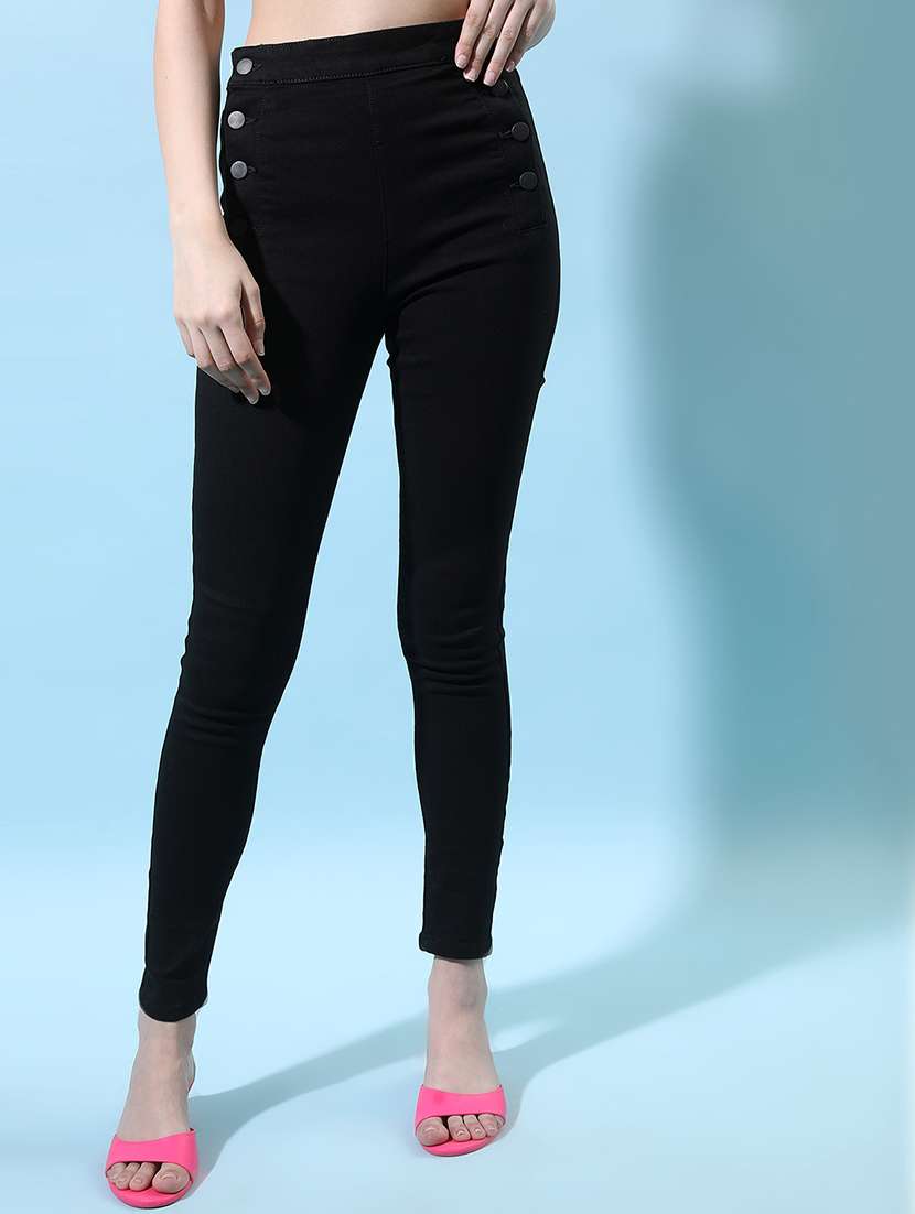 women black cotton jean