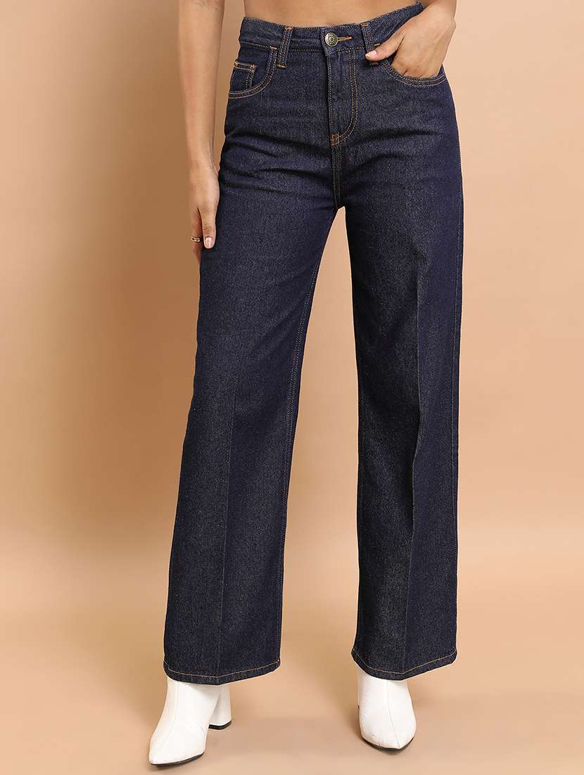 women blue cotton jean