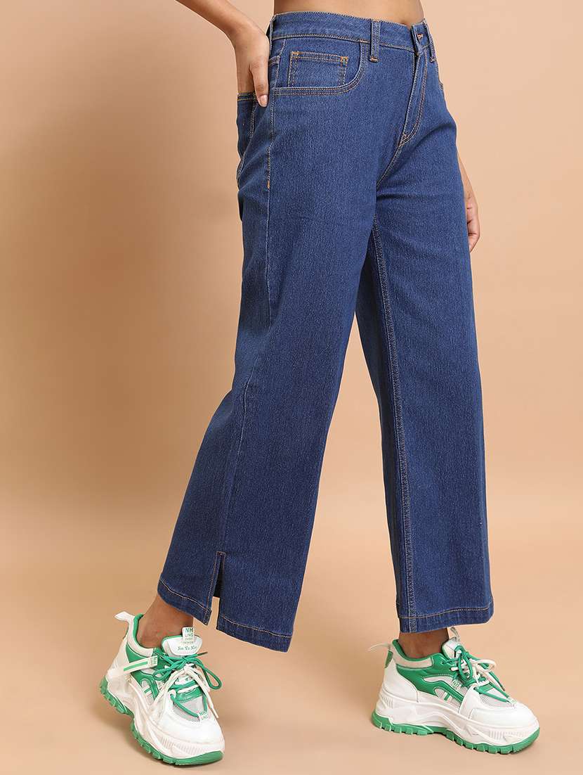 women  blue cotton jean - 22462529 -  Standard Image - 3