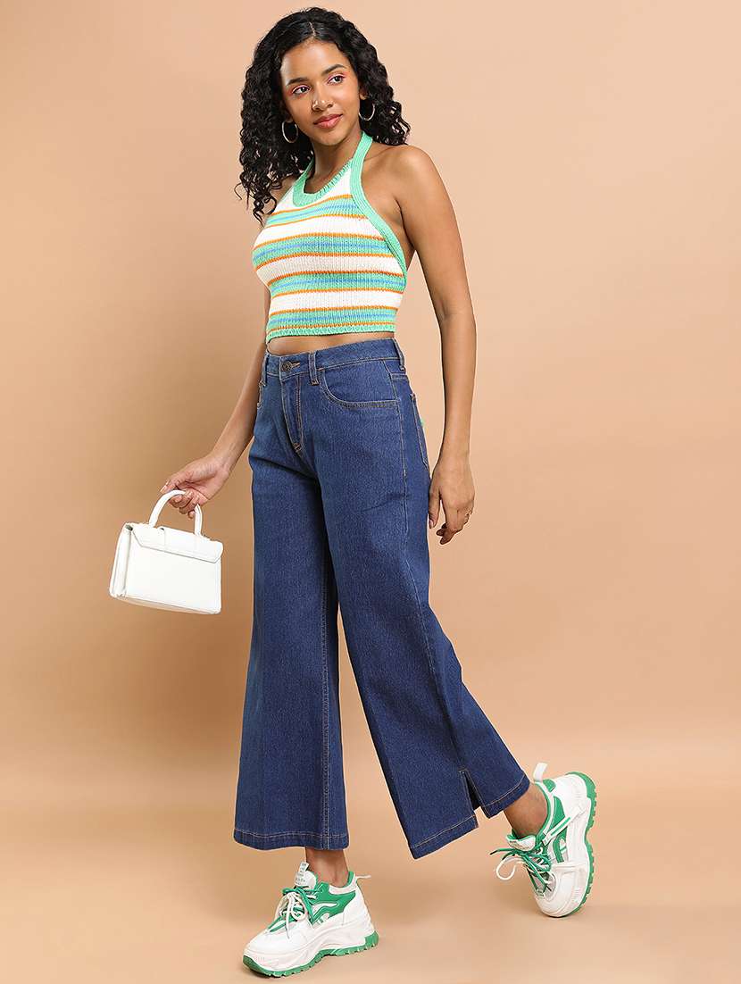 women  blue cotton jean - 22462529 -  Standard Image - 5