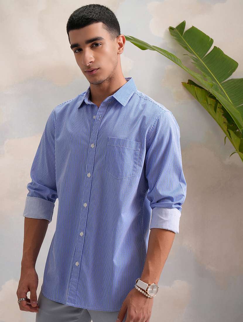 men printed collared long sleeve shirt - 22462538 -  Standard Image - 3