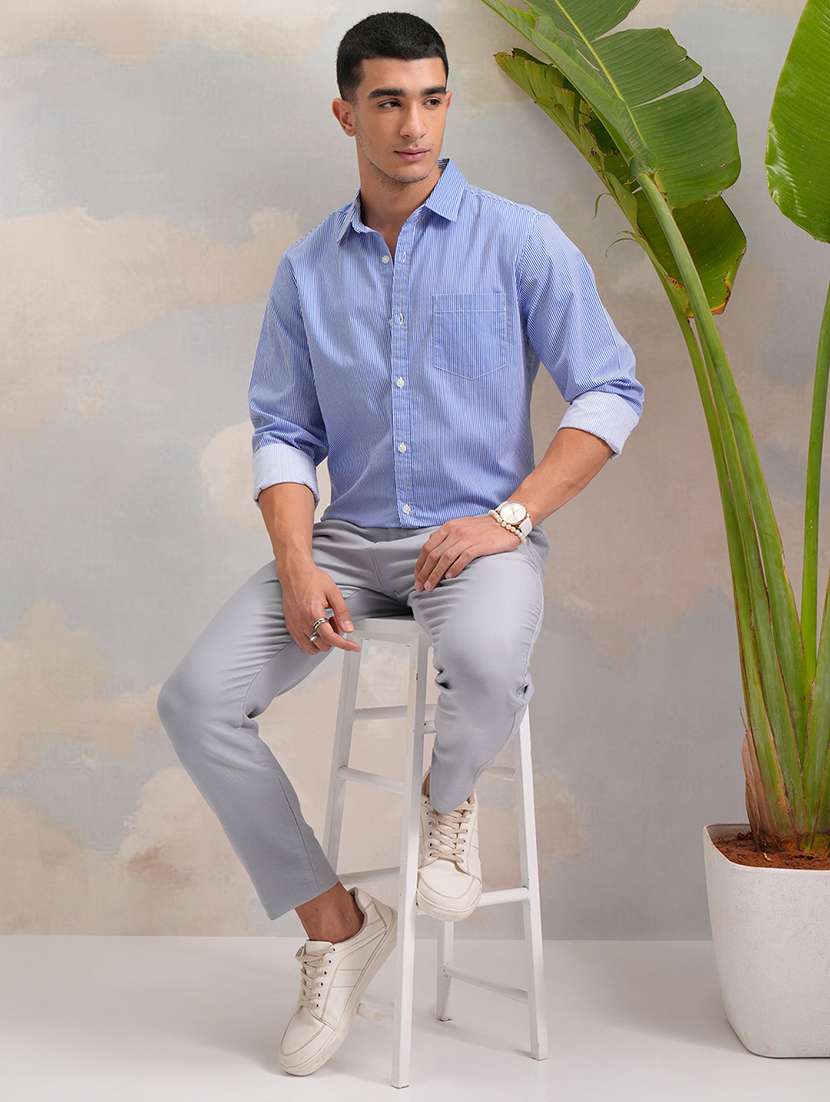 men printed collared long sleeve shirt - 22462538 -  Standard Image - 5
