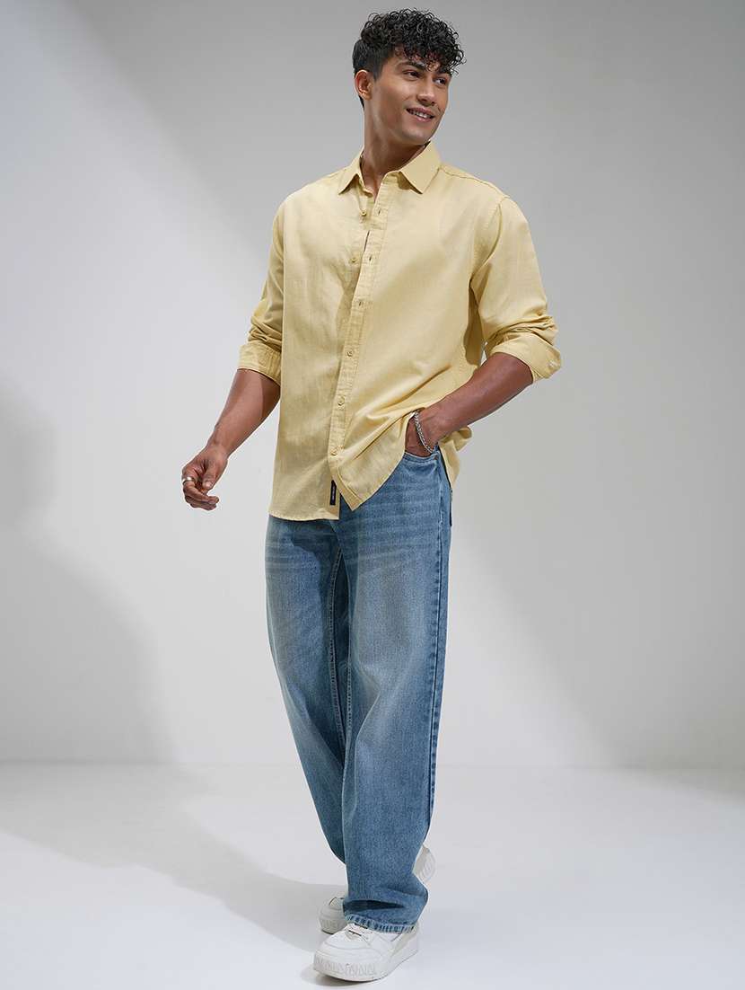 men solid long sleeve regular fit casual shirt - 22462549 -  Standard Image - 5