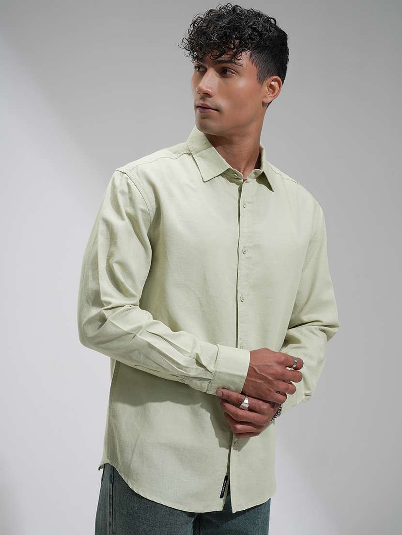 men solid long sleeve regular fit casual shirt - 22462550 -  Standard Image - 3