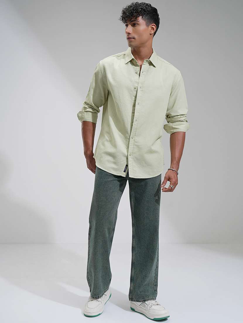 men solid long sleeve regular fit casual shirt - 22462550 -  Standard Image - 5