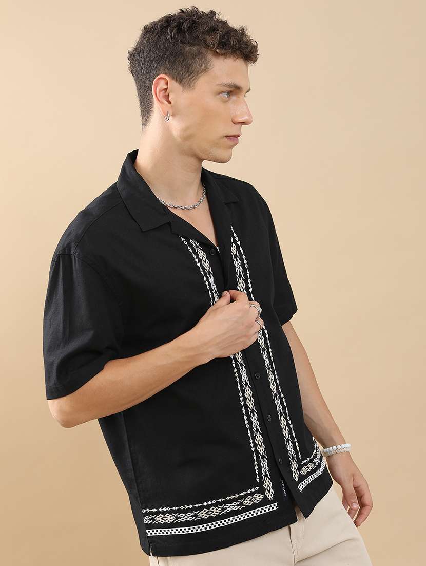 men solid with work short sleeve regular fit casual shirt - 22462553 -  Standard Image - 3