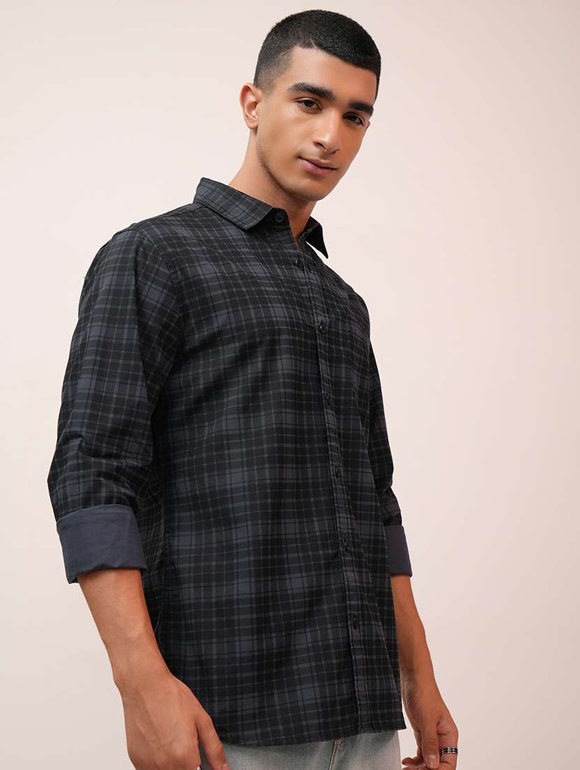 men checkered long sleeve regular fit casual shirt - 22462555 -  Standard Image - 3