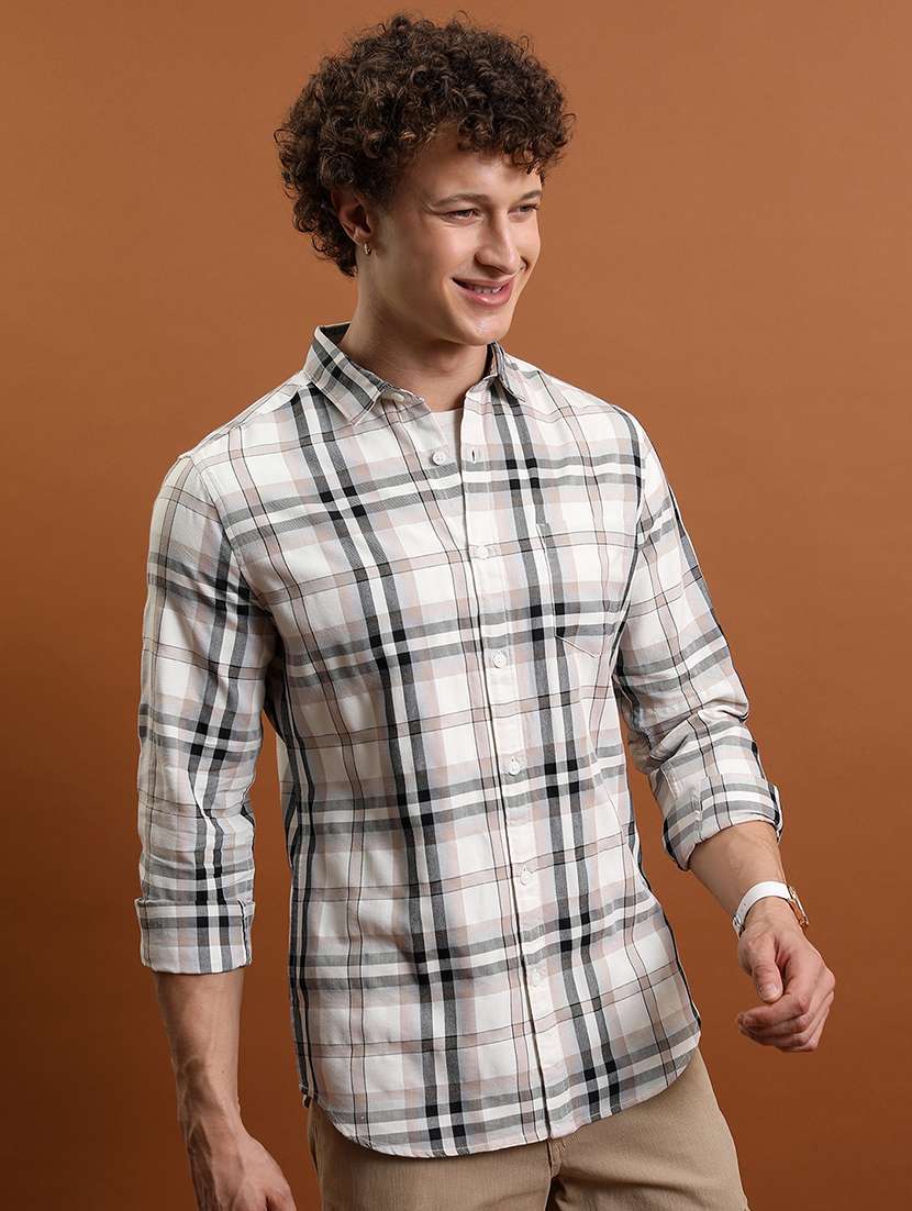 men checkered long sleeve regular fit casual shirt - 22462559 -  Standard Image - 3