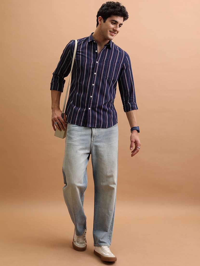 men striped long sleeve regular fit casual shirt - 22462560 -  Standard Image - 5