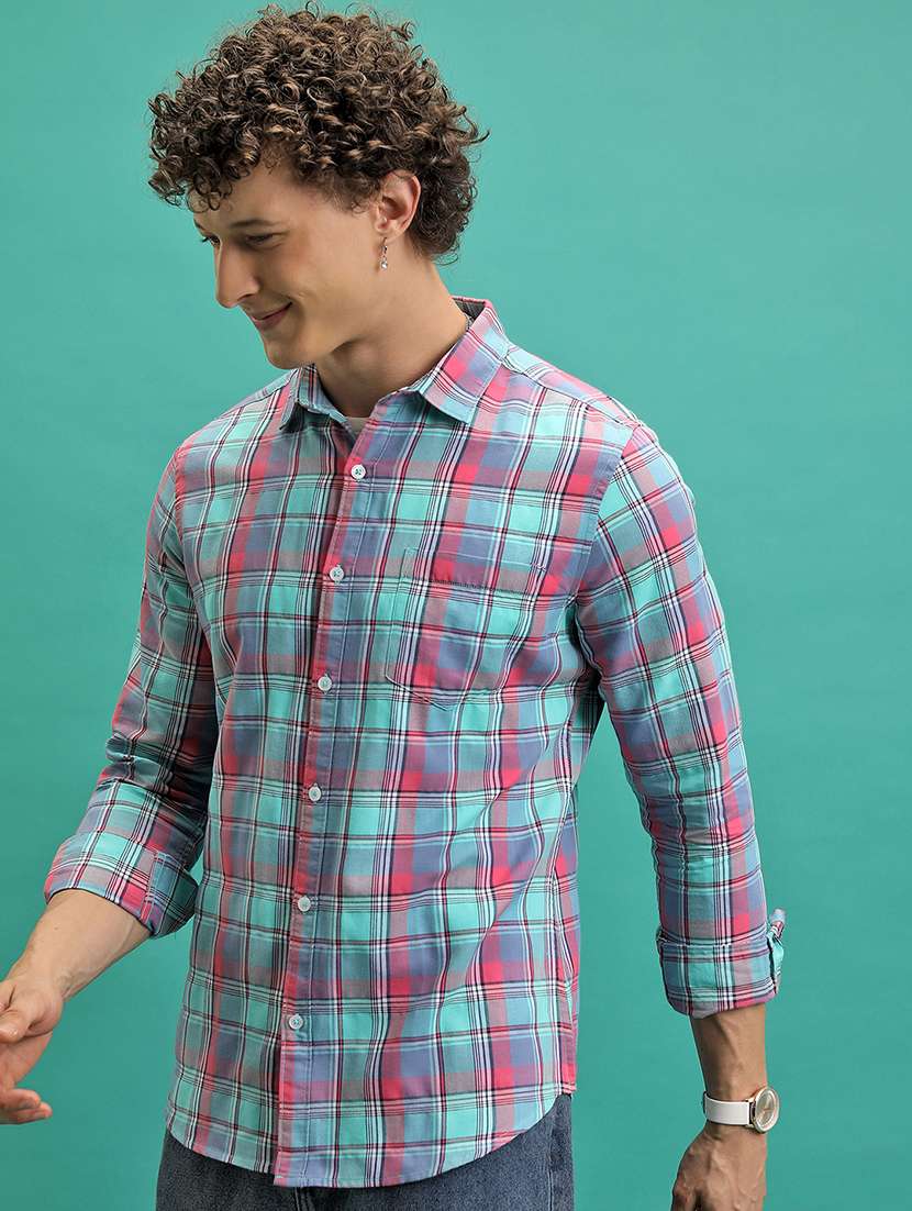 men checkered long sleeve regular fit casual shirt - 22462561 -  Standard Image - 3