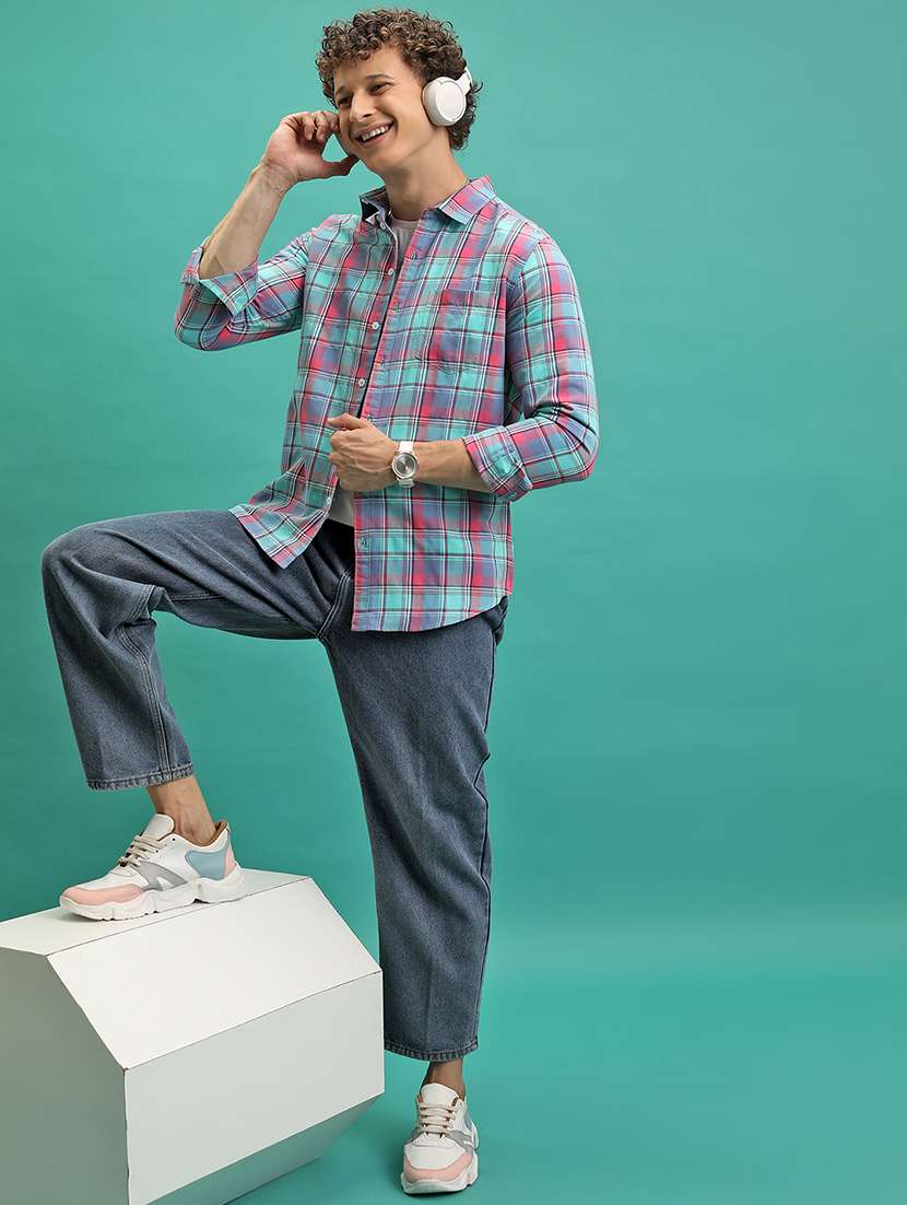 men checkered long sleeve regular fit casual shirt - 22462561 -  Standard Image - 5