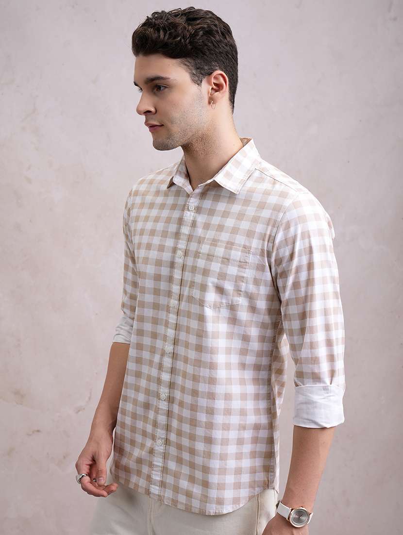 men checkered long sleeve regular fit casual shirt - 22462569 -  Standard Image - 3