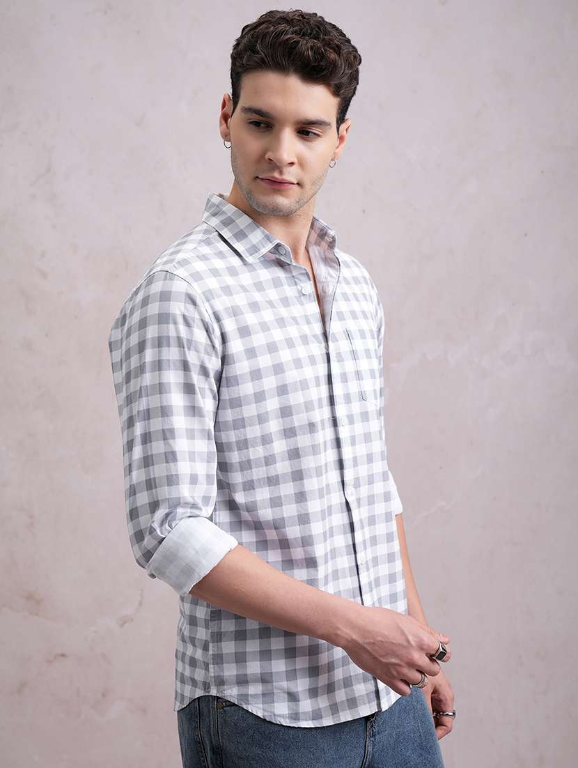men checkered long sleeve regular fit casual shirt - 22462572 -  Standard Image - 3