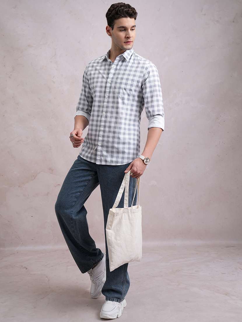 men checkered long sleeve regular fit casual shirt - 22462572 -  Standard Image - 5